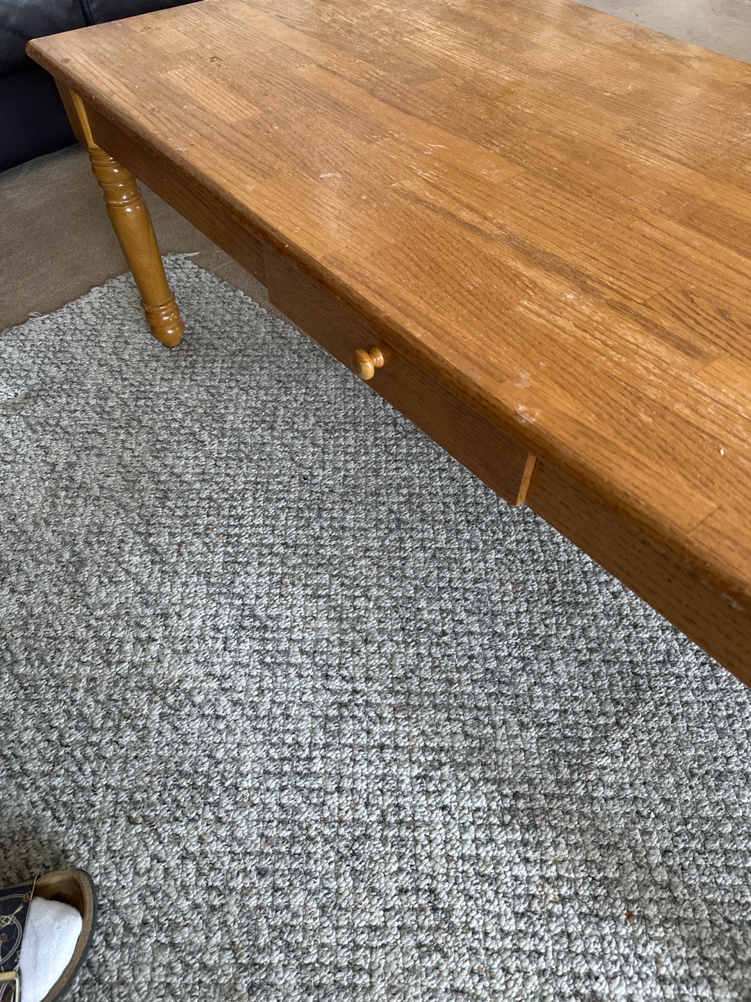 Wooden Coffee Table with Drawer - photo 2