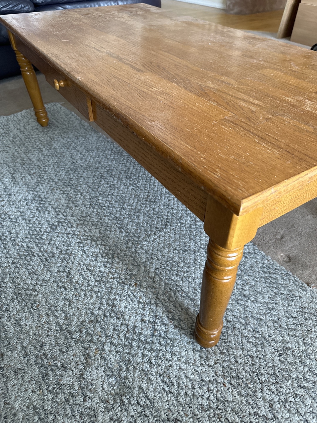 Wooden Coffee Table with Drawer - photo 3