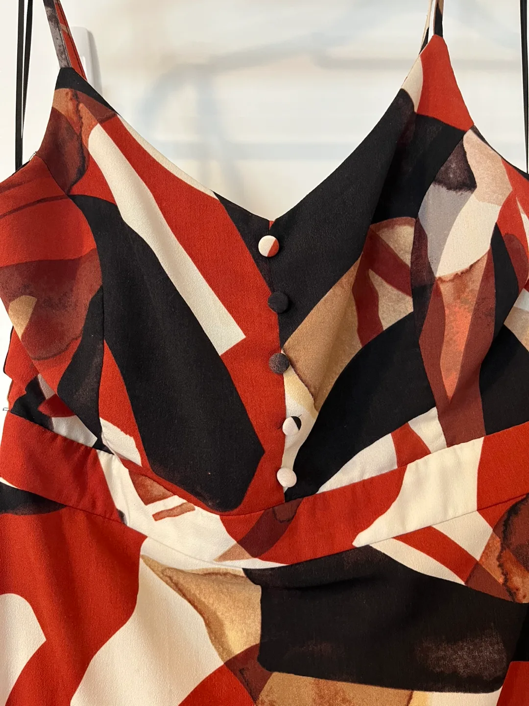 Le Château Abstract Print Midi Dress Small 🏒 thumbnail