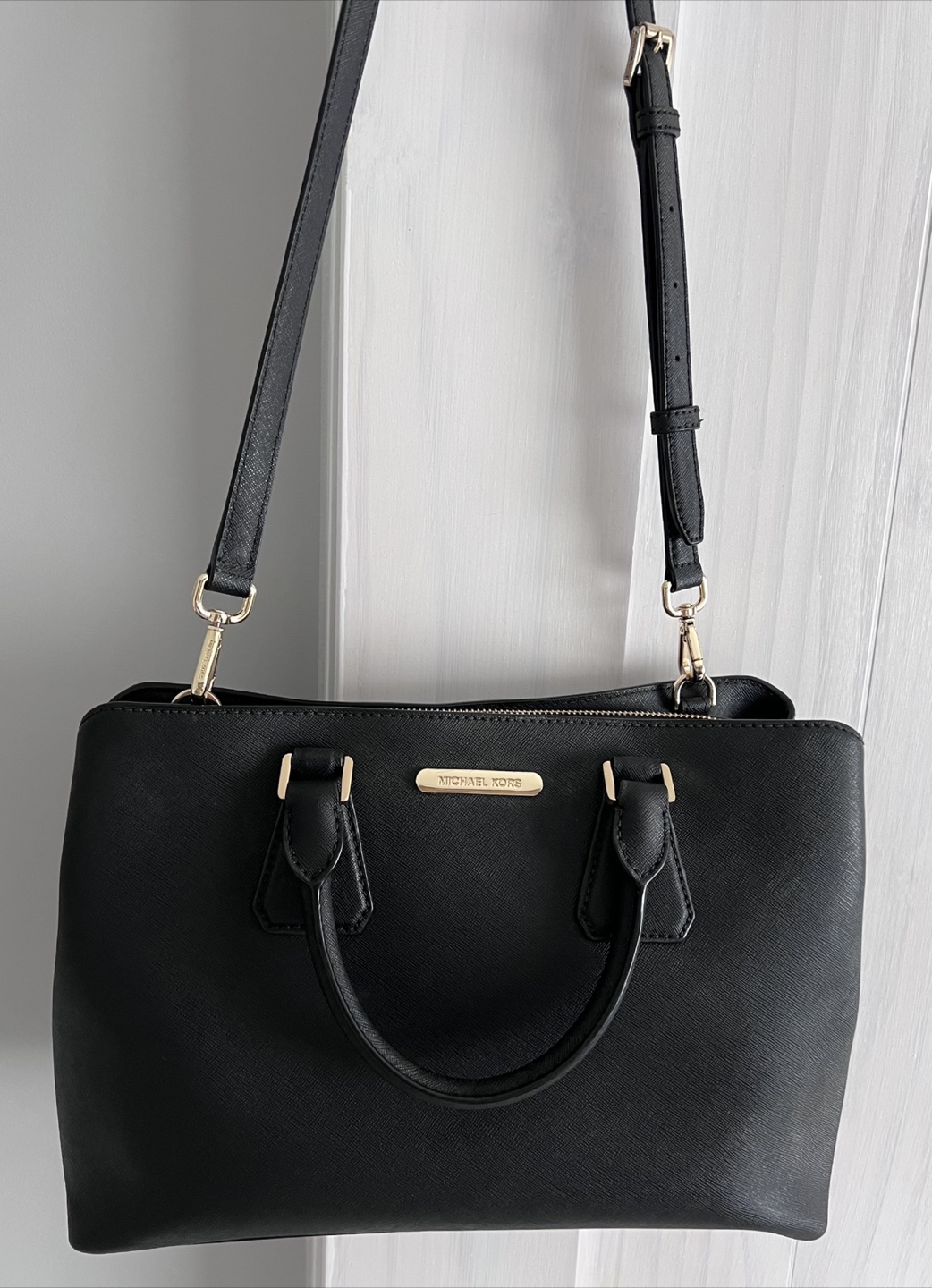 Michael Kors Black Leather Satchel Bag