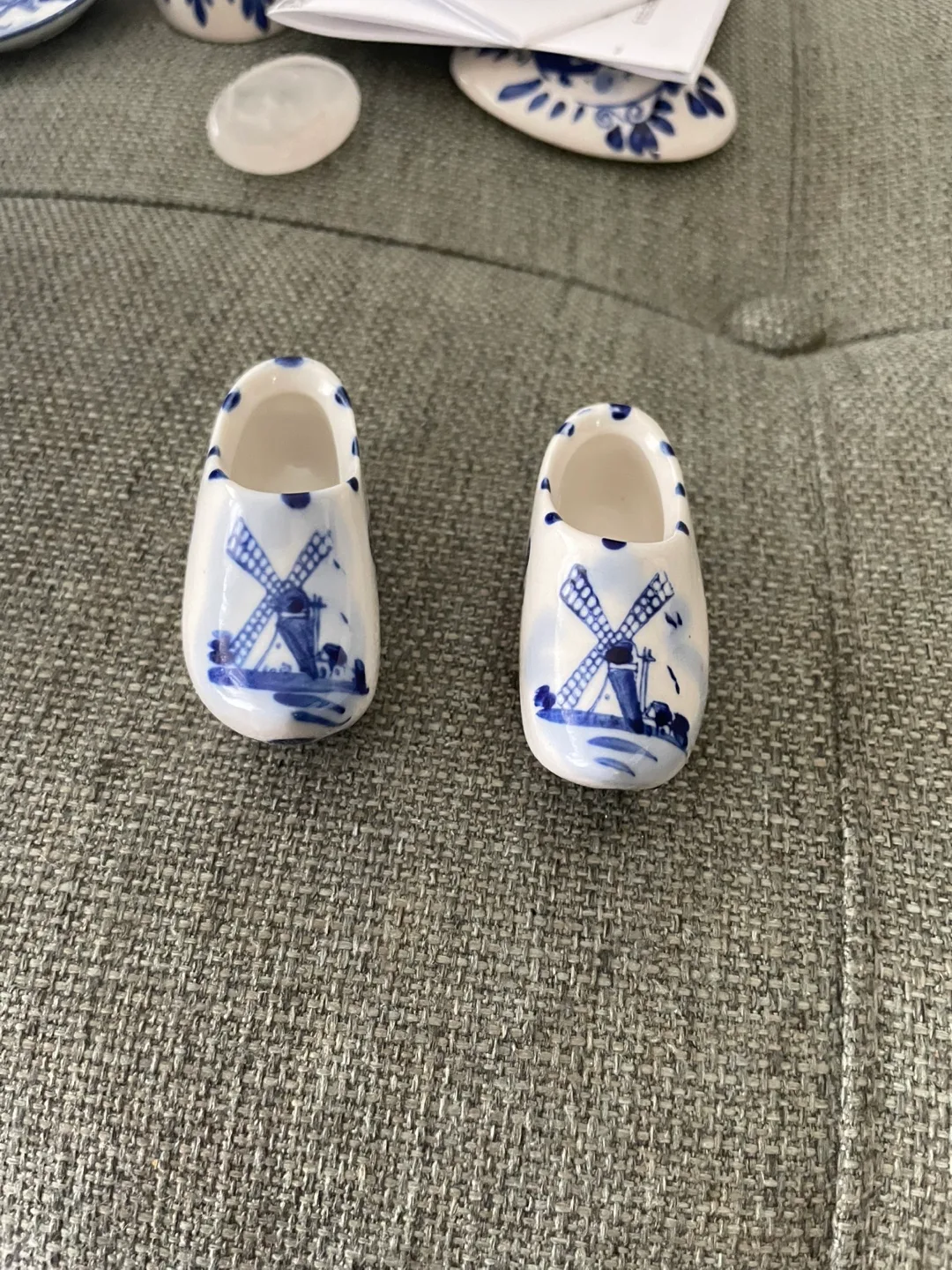 Vintage Delft Blue Dutch Wooden Shoe Planters thumbnail