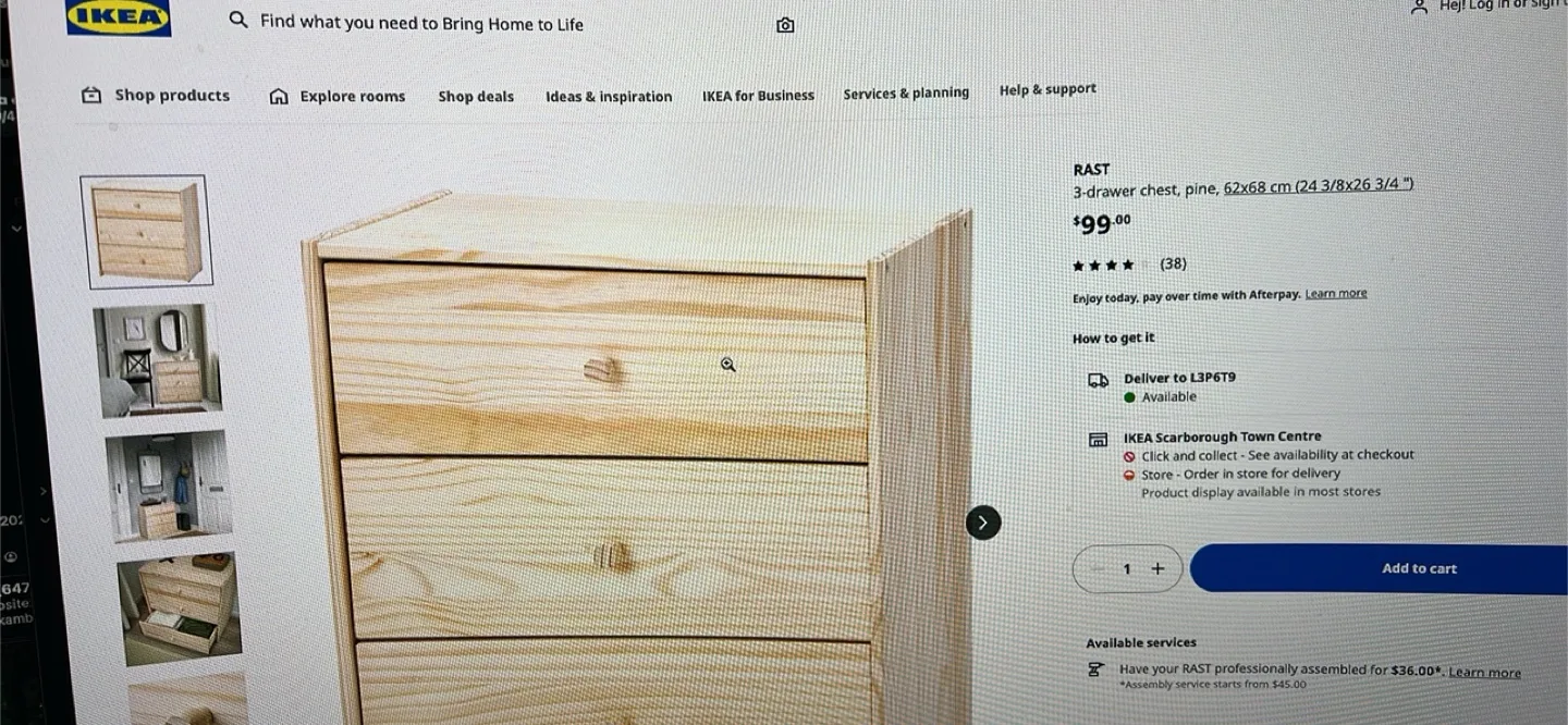 IKEA RAST 3-drawer chest pine image indicator(3)