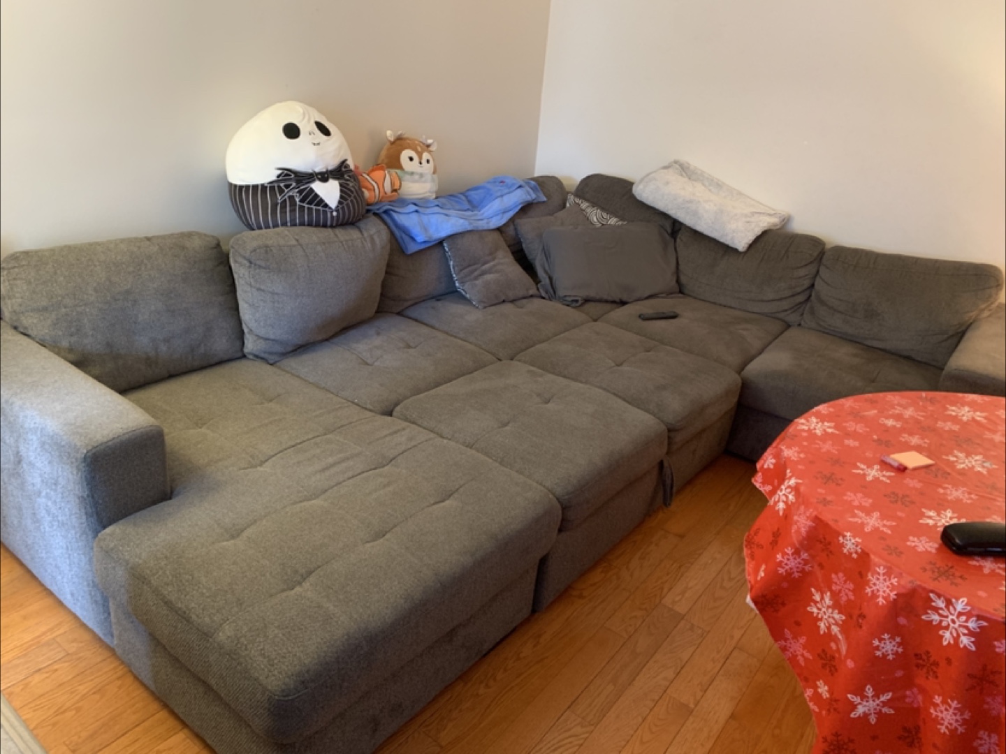 Grey Sectional Sofa with Storage