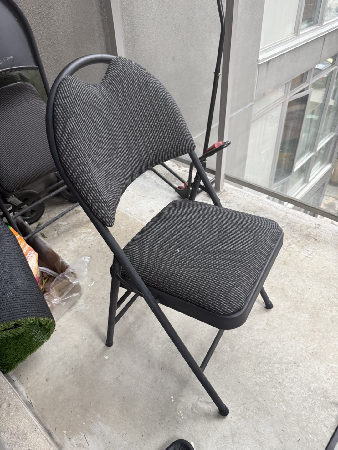 2-Black Foldable patio Chair