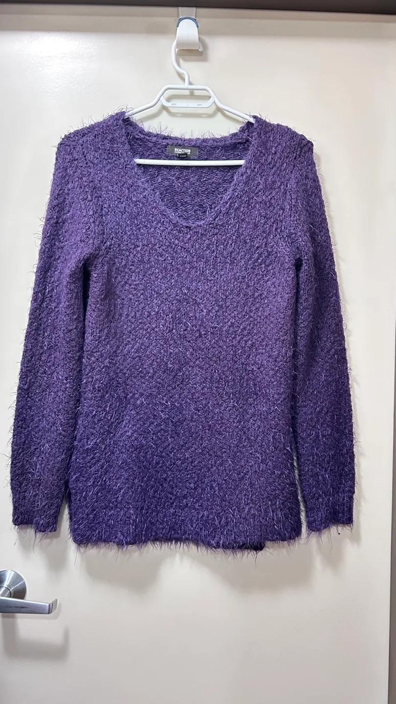 Reaction kenneth cole Purple Fluffy Knit Sweater thumbnail