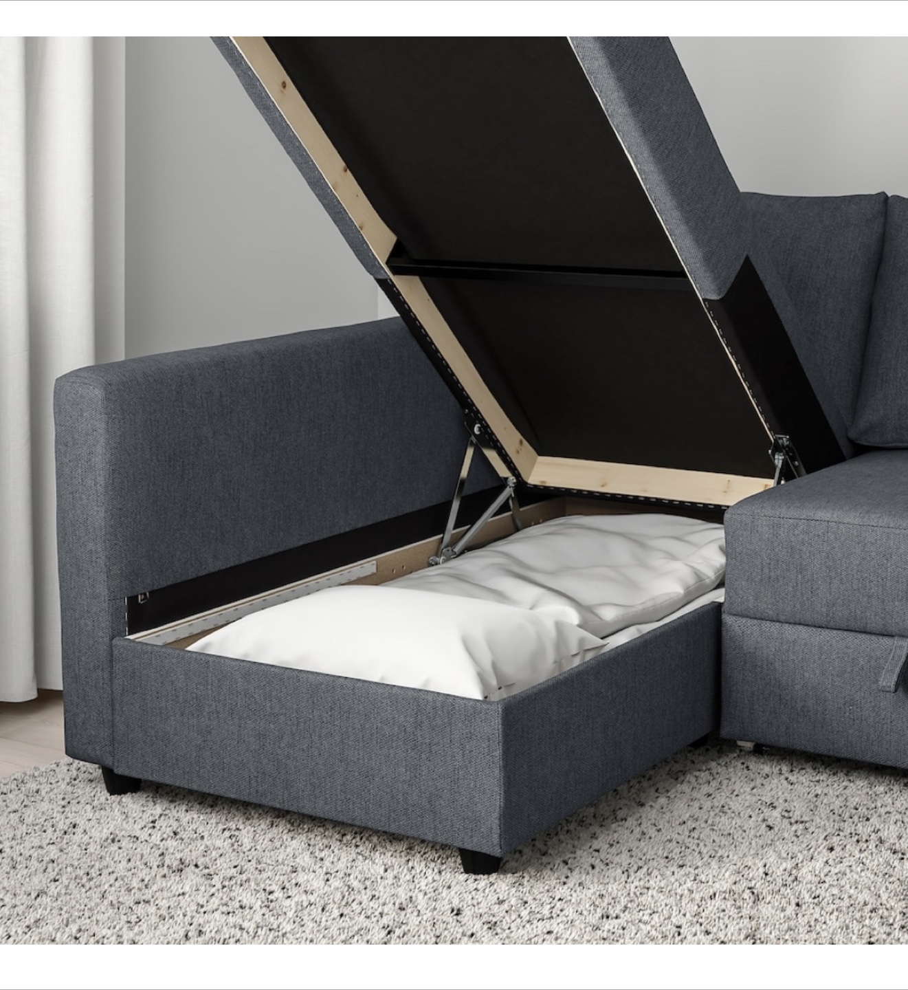 IKEA FRIHETEN Corner Sofa-Bed, Dark Grey - photo 3