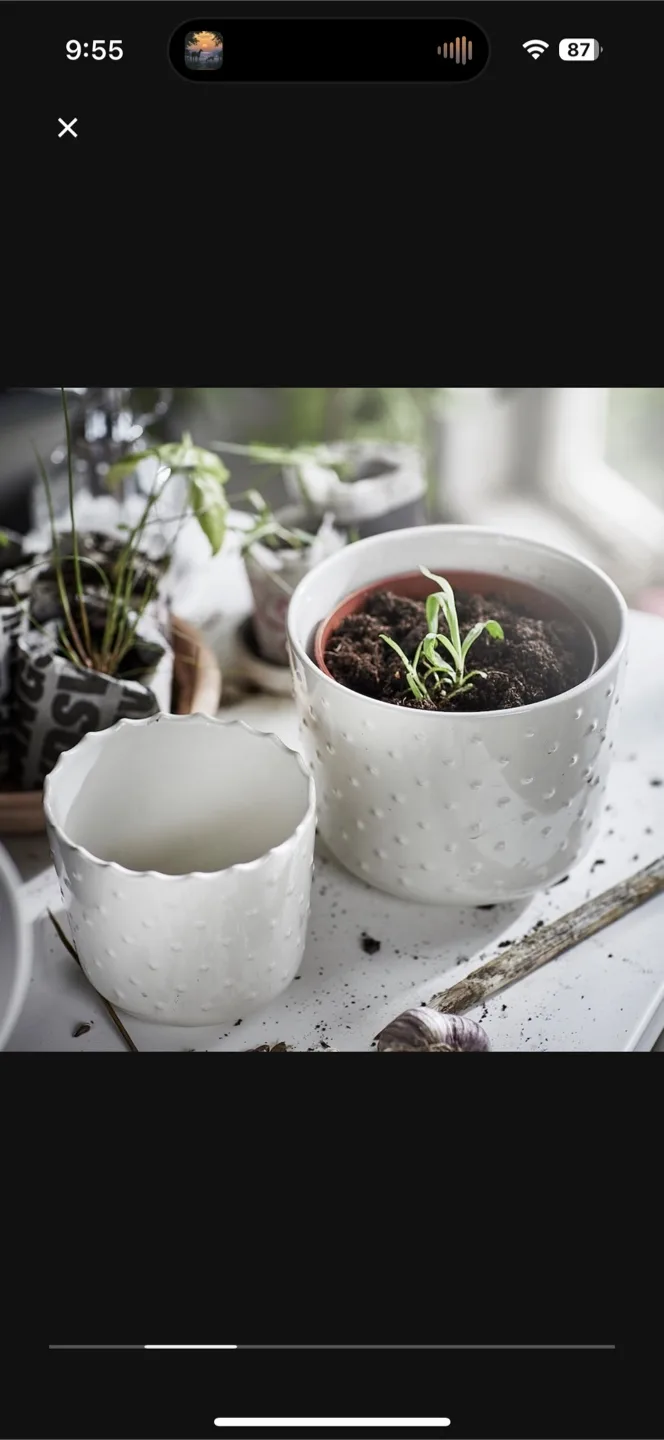 Sesamfron White Ceramic Planter Pot from Ikea image indicator(4)