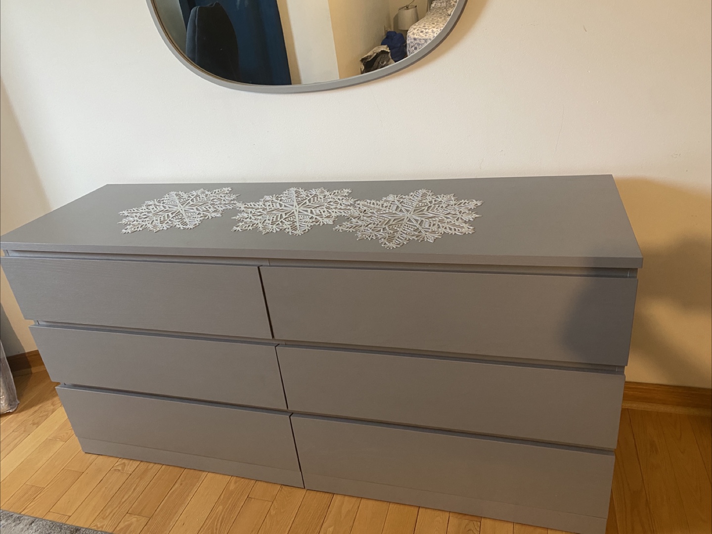 Grey Six-Drawer Dresser