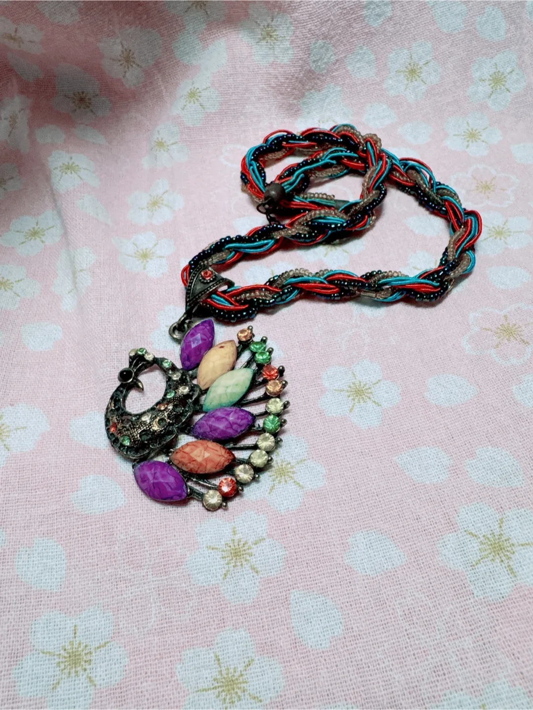 Beaded Peacock Necklace thumbnail