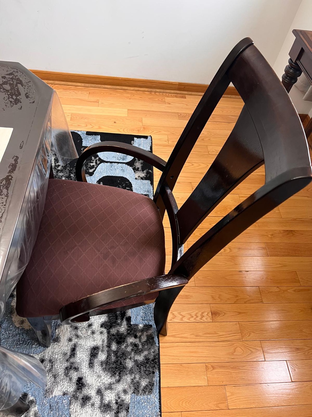 Dark Brown Dining Table Set with Six Chairs - photo 2
