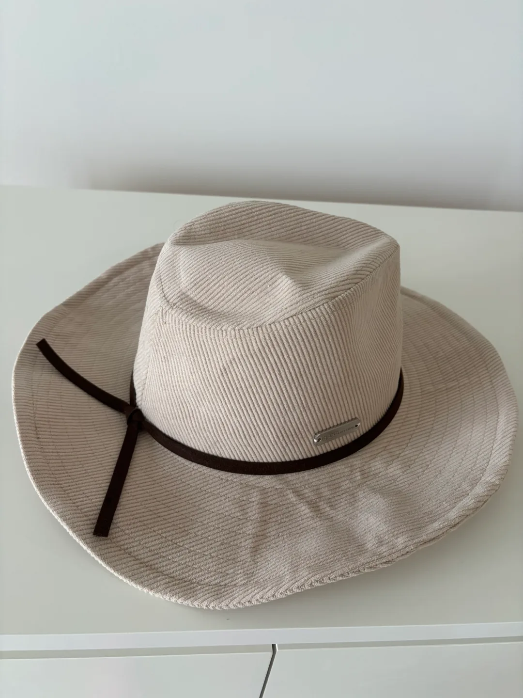 Beige Corduroy Wide Brim Hat thumbnail