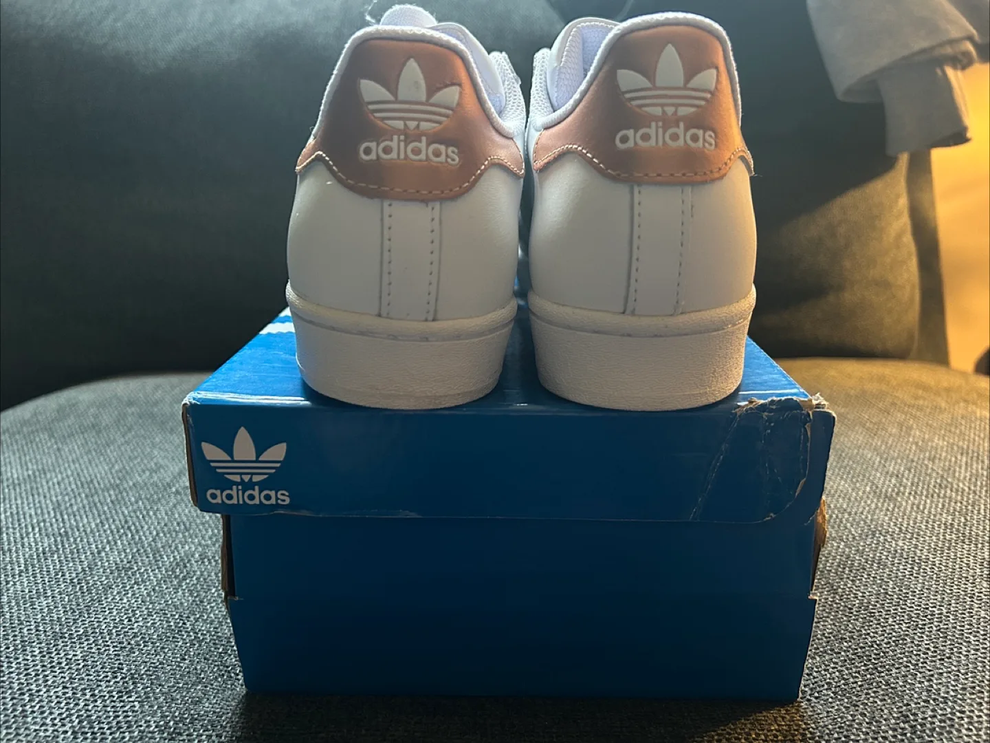 Adidas Superstar W White and Copper Sneakers - Women's Size 9.5 image indicator(2)
