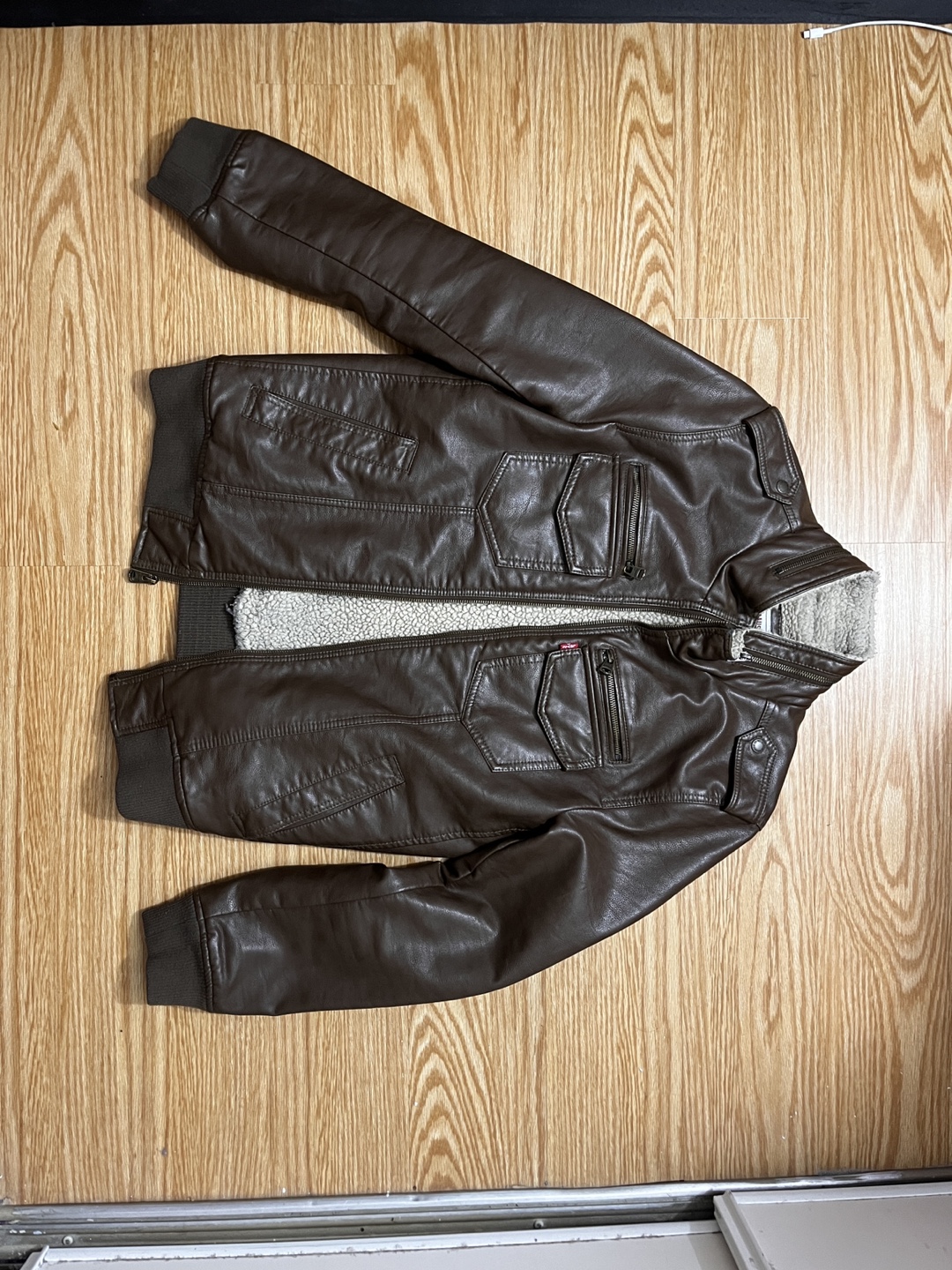Levi's Men's Brown Faux Leather Jacket, Size M - photo 2