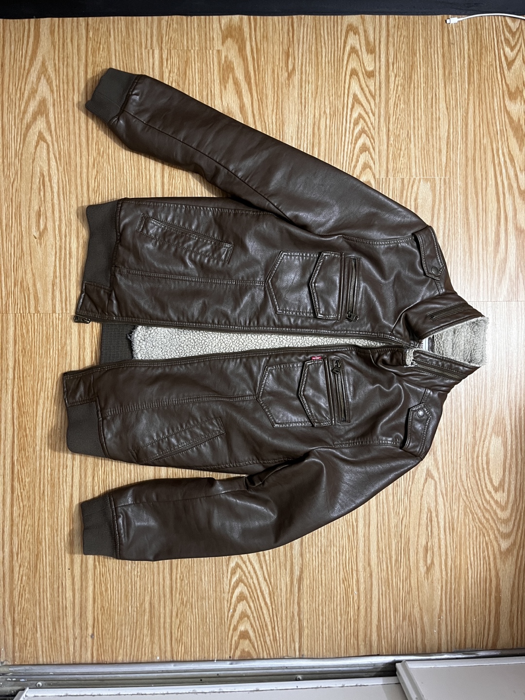Levi's Men's Brown Faux Leather Jacket, Size M