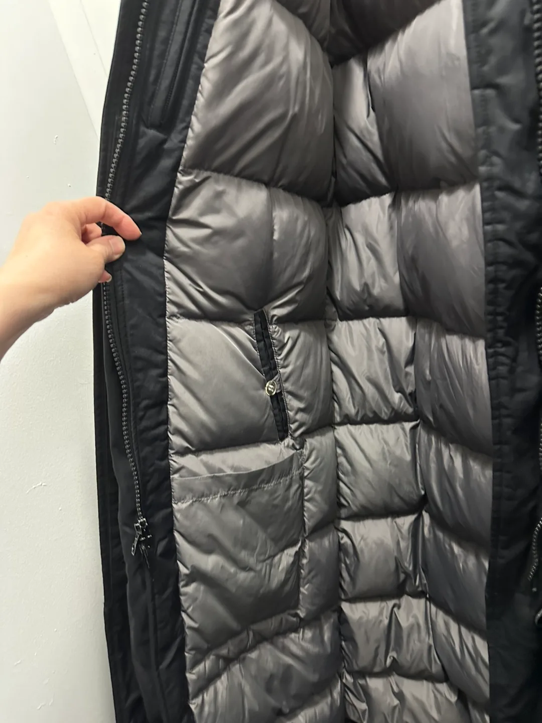 Lands' End Black Long Down Coat image indicator(3)