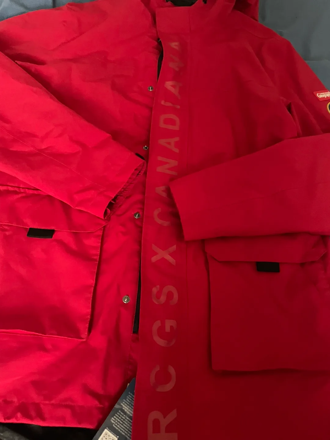 Canadian Geographic Men's Rain Jacket - Red - Size S thumbnail