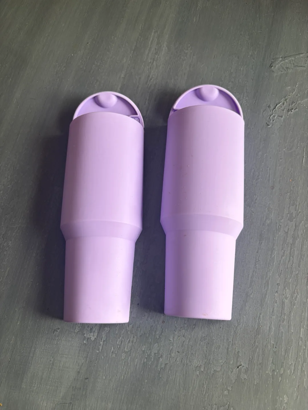Pair of Purple Silicone Tumbler Sleeves image indicator(4)