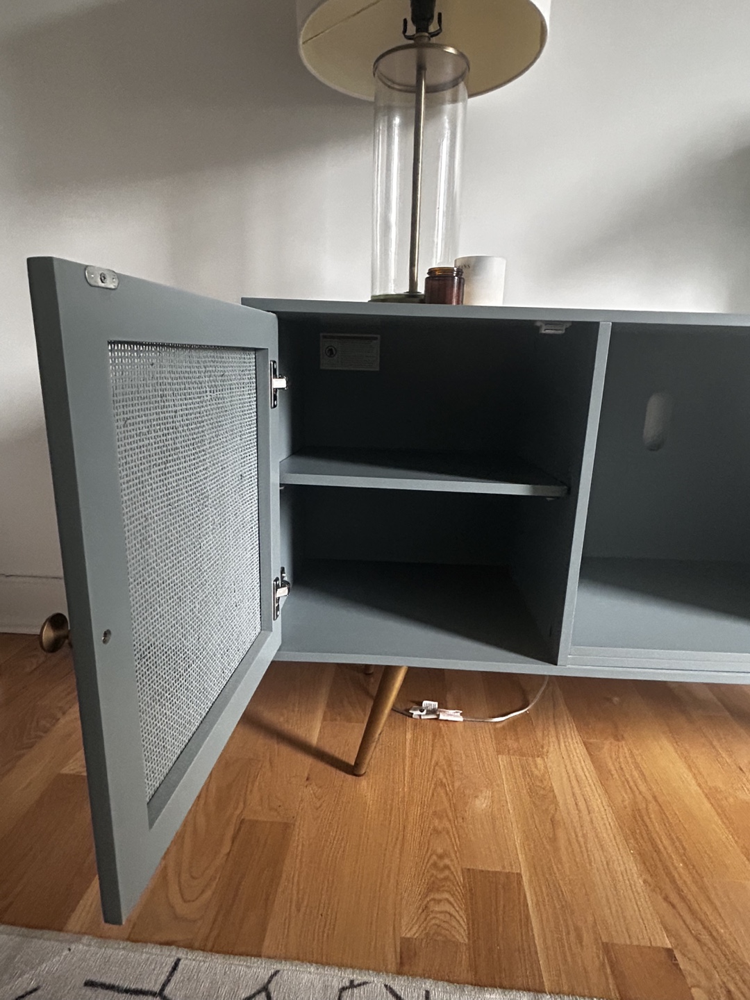 Mid-Century Modern Media Console - Gray/Brass - photo 3