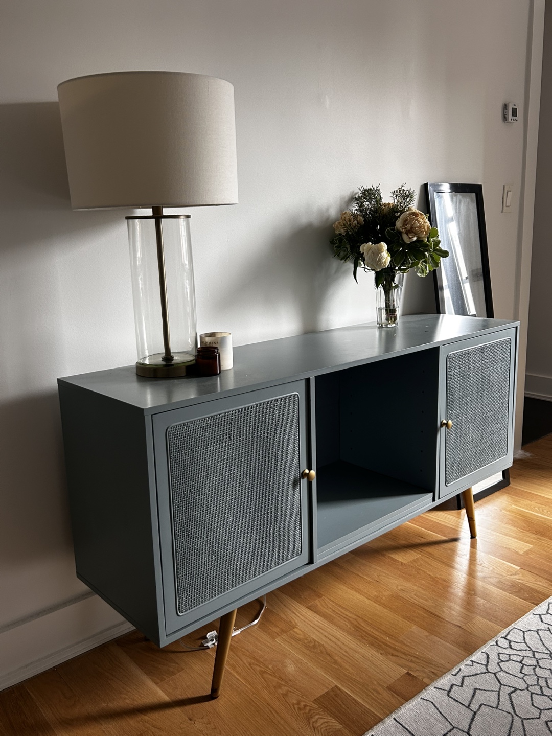 Mid-Century Modern Media Console - Gray/Brass - photo 2