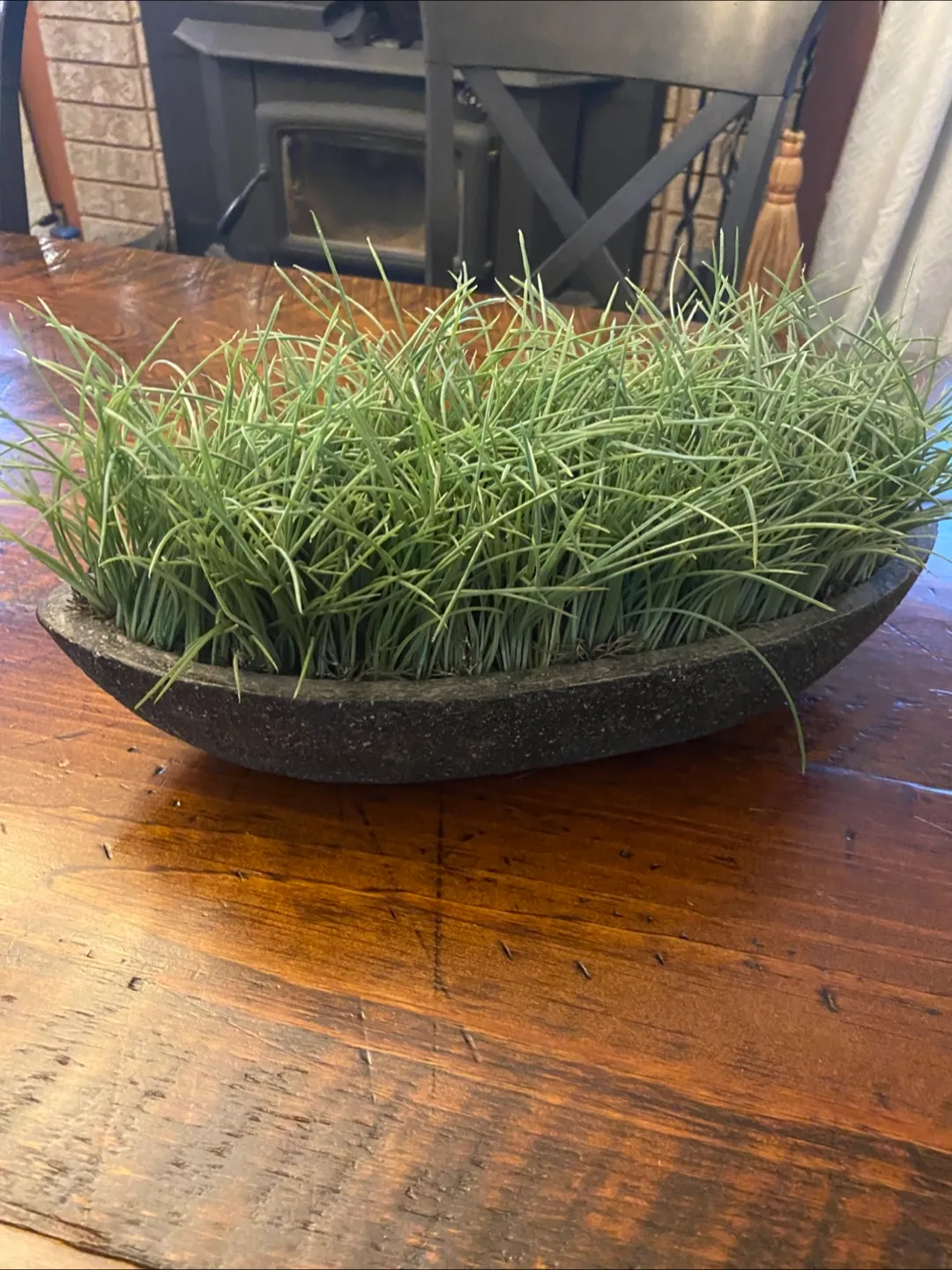 Artificial Grass in Stone Planter thumbnail