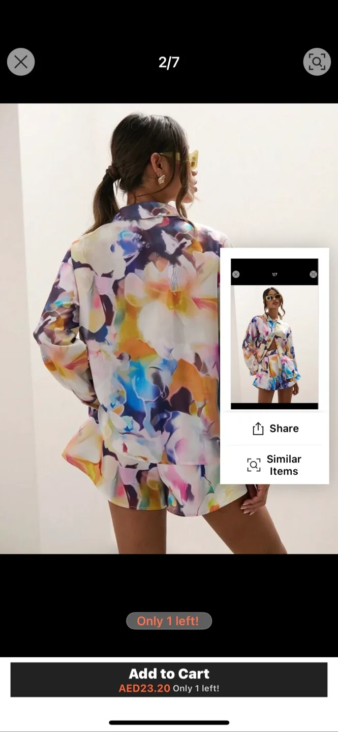 ASOS DESIGN Abstract Print Shirt and Shorts Set image indicator(3)
