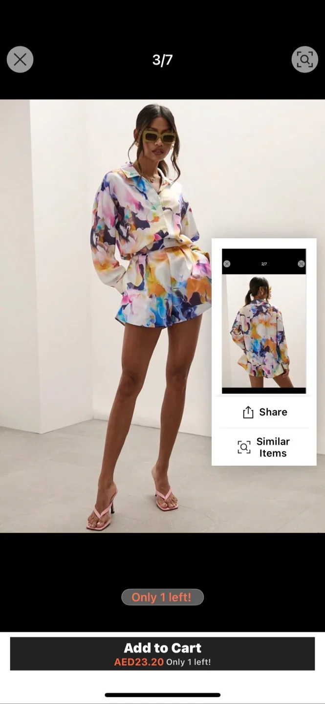 ASOS DESIGN Abstract Print Shirt and Shorts Set image indicator(2)