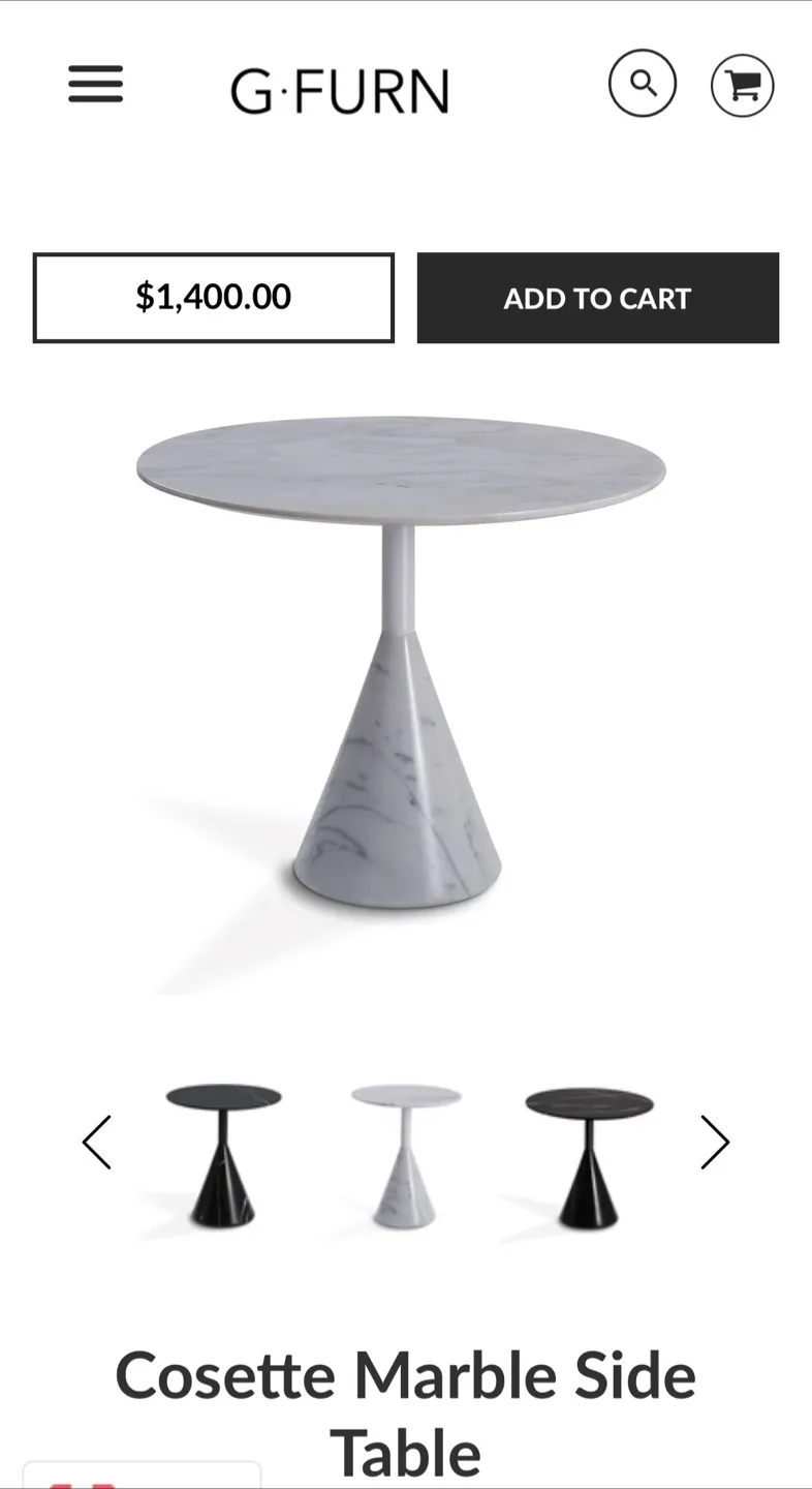 G-Furn Cosette Marble Side Table image indicator(2)