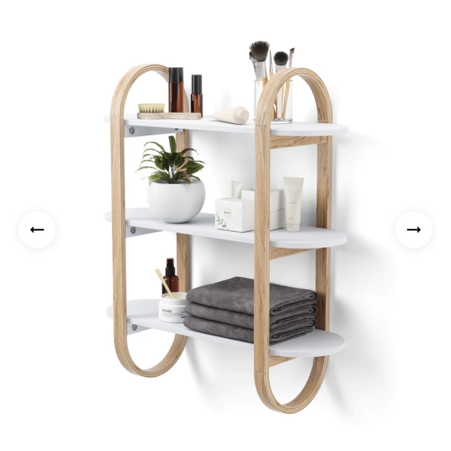 Umbra Bellwoods Wall Shelf - Light Wood & White
