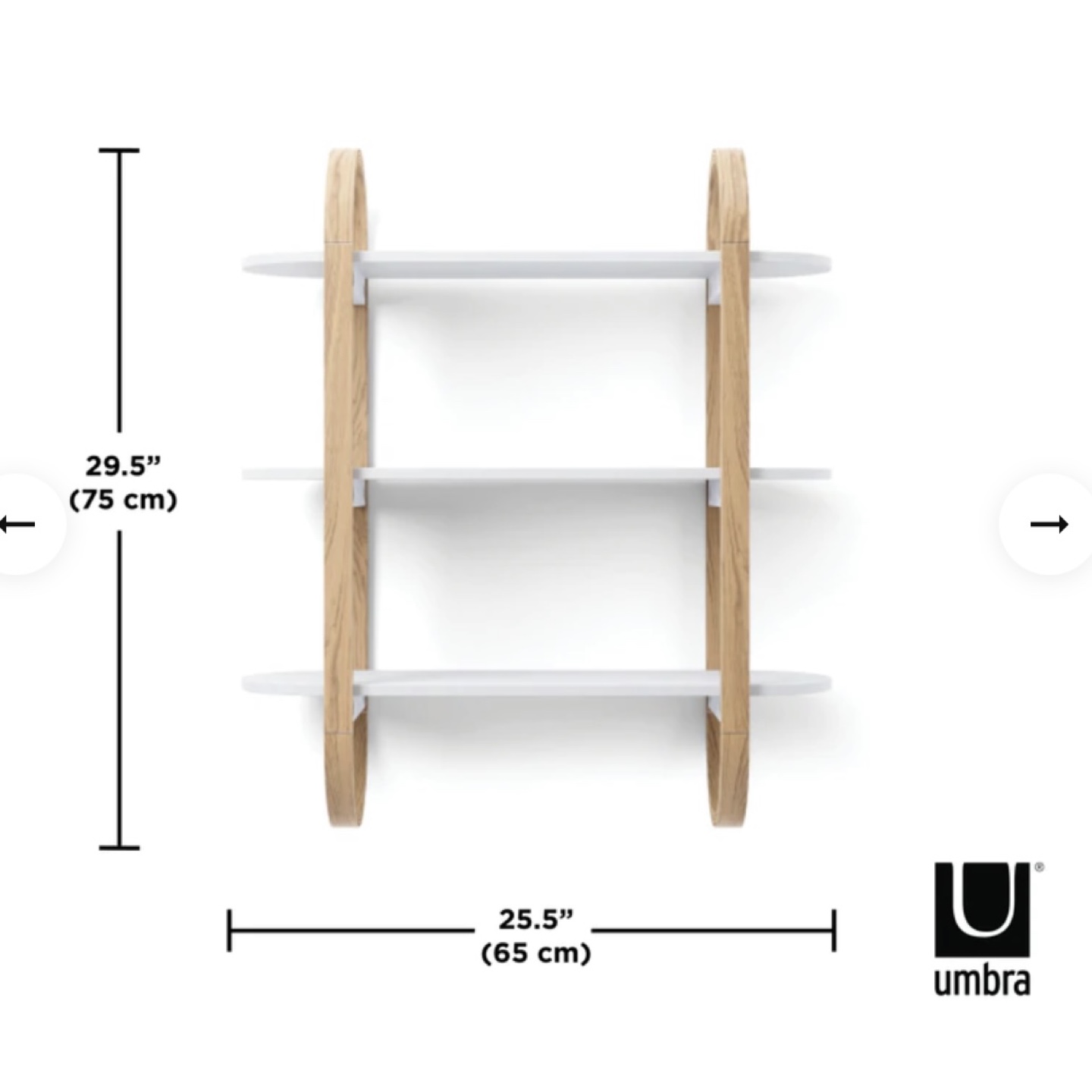 Umbra Bellwoods Wall Shelf - Light Wood & White - photo 2