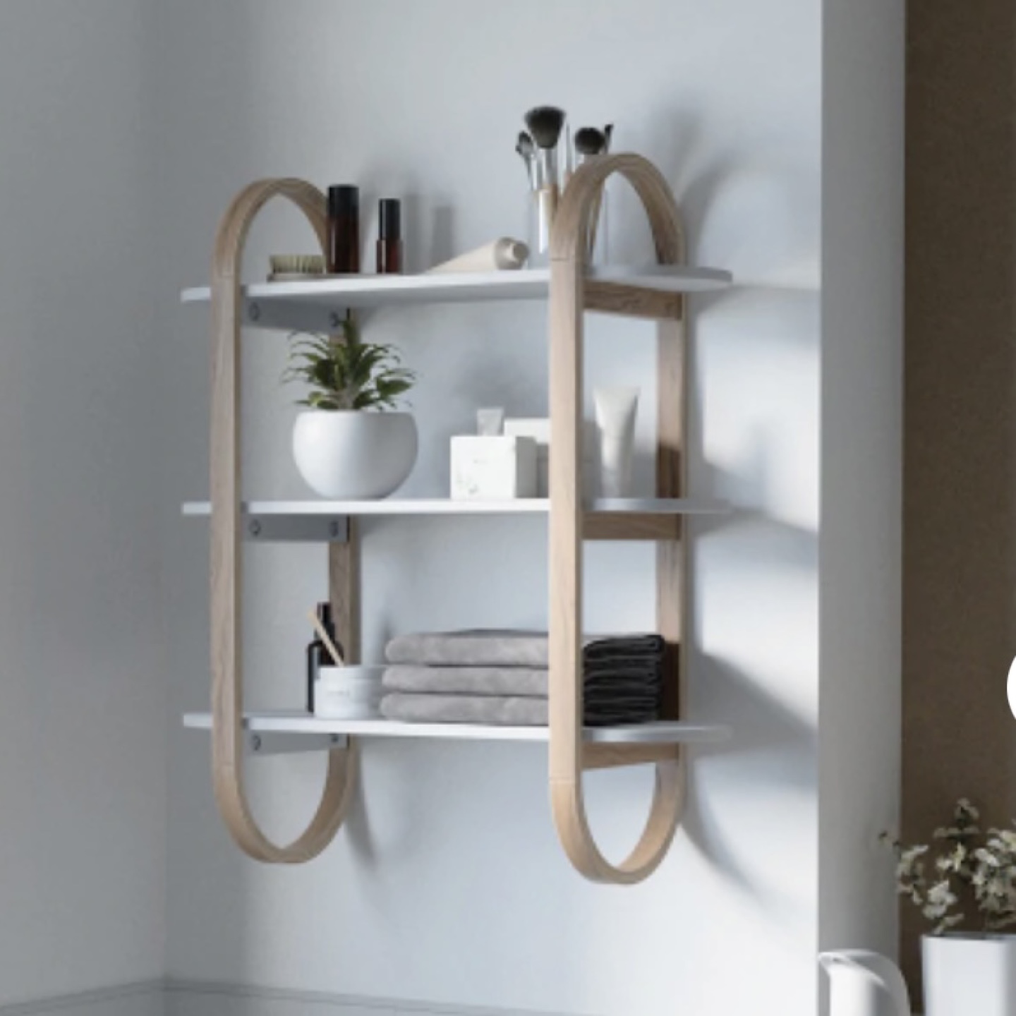 Umbra Bellwoods Wall Shelf - Light Wood & White - photo 3