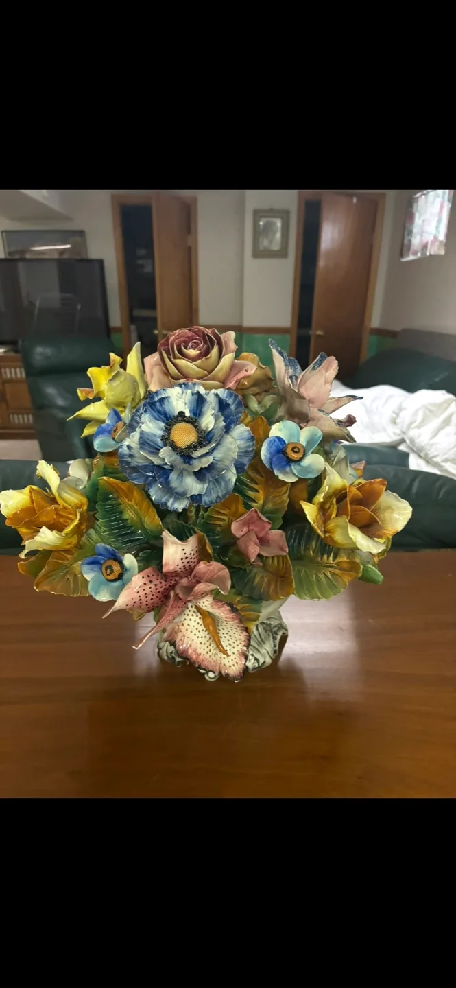 Vintage Italian Ceramic Flower Bouquet image indicator(2)