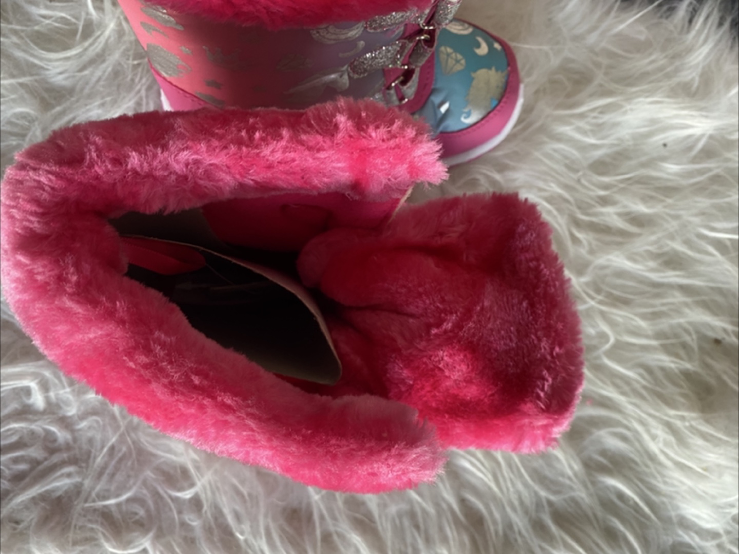 Girls' Pink Unicorn Winter Boots Size 7 - photo 5