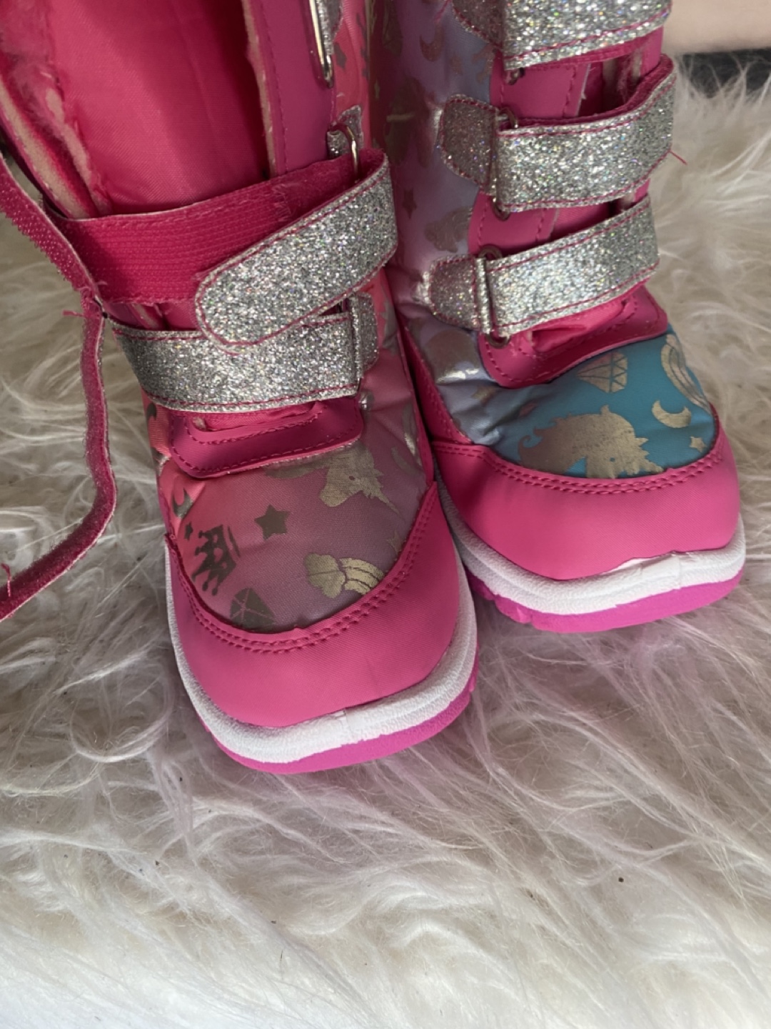 Girls' Pink Unicorn Winter Boots Size 7 - photo 3