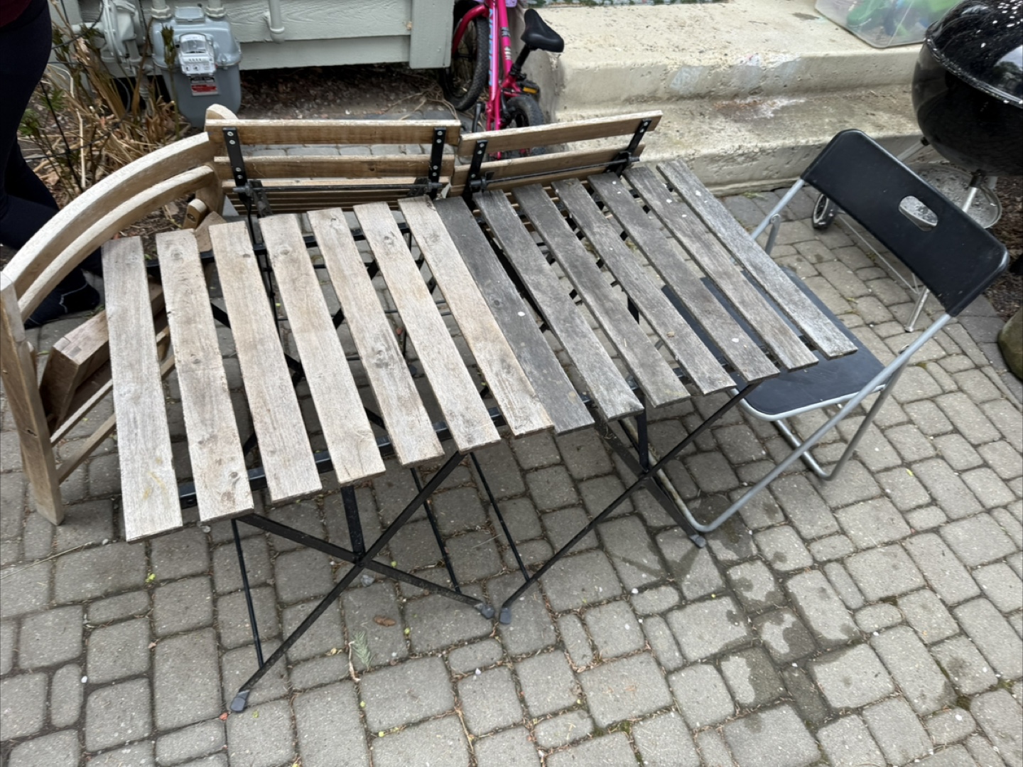 FREE TONIGHT Folding Patio Table and Chairs Set - photo 2