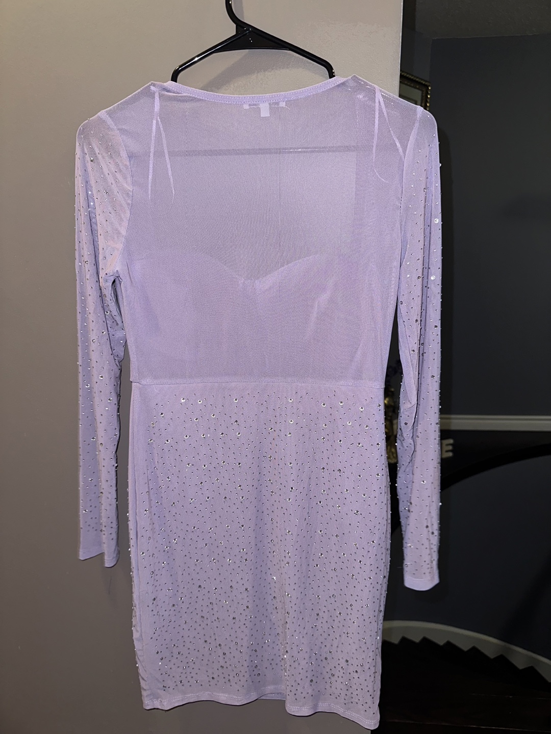 IRIS Lilac Rhinestone Mini Dress - photo 2