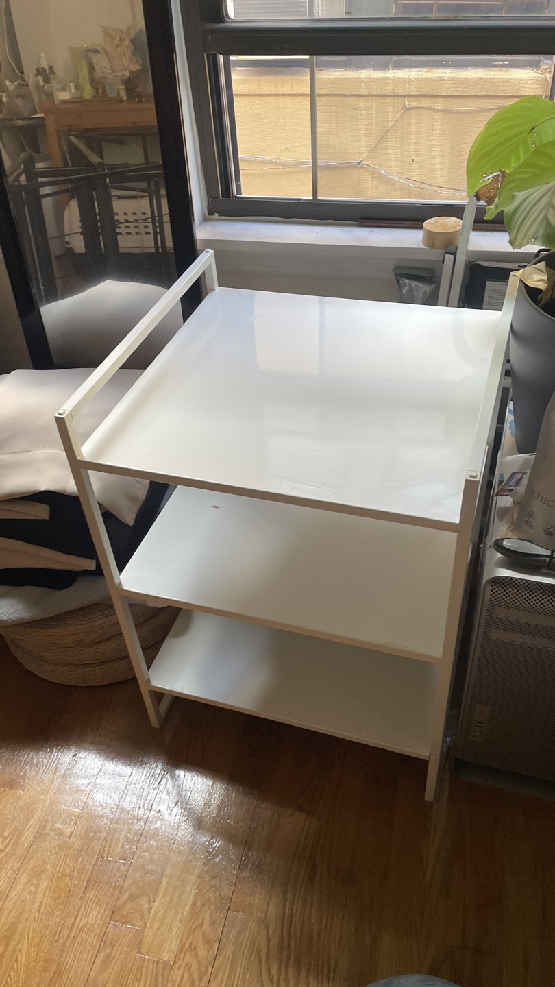 White 3-Tier Metal Shelving Unit - photo 2