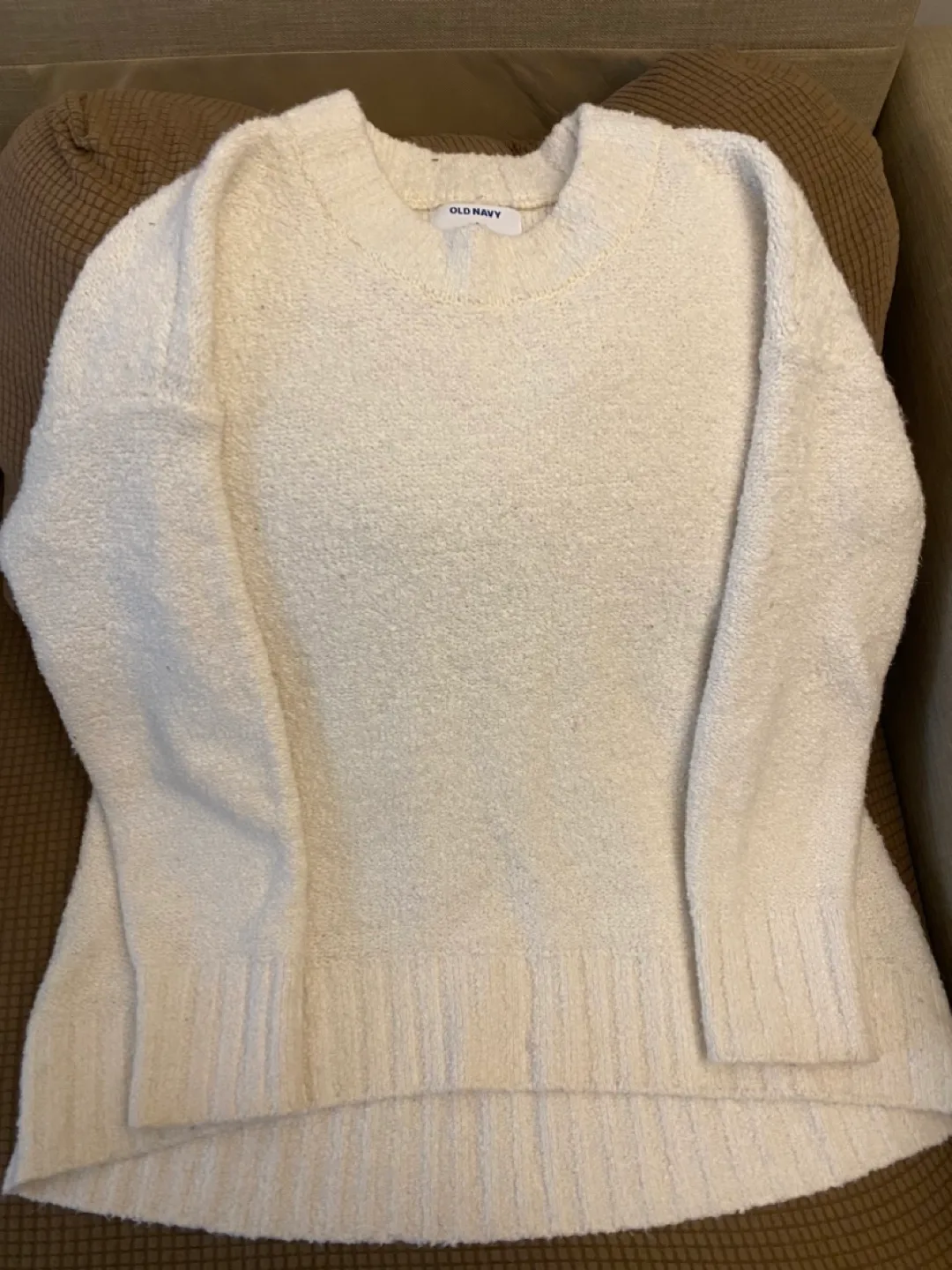 Cream Old Navy Fuzzy Sweater image indicator(2)