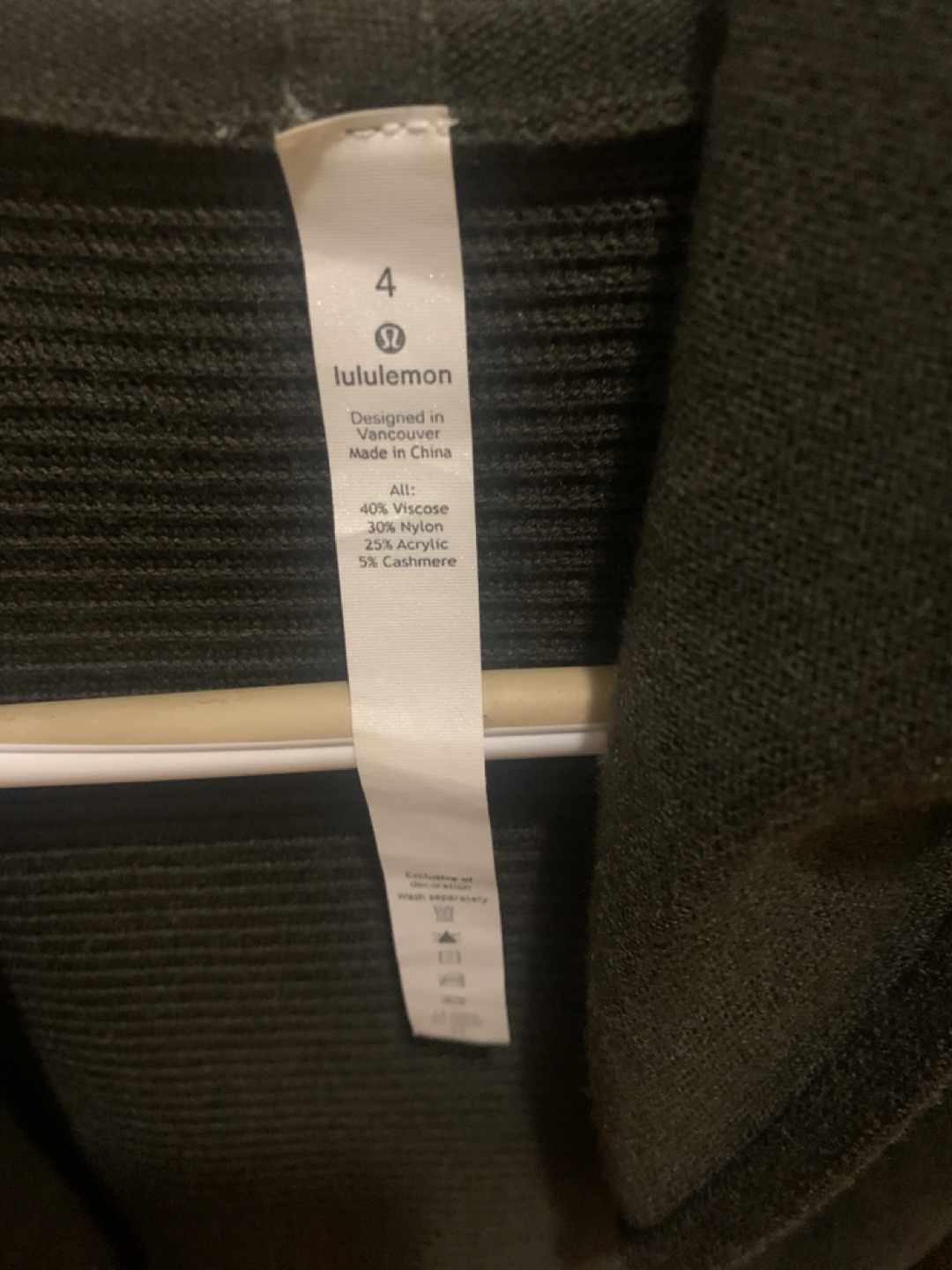 Lululemon Dark Olive Green Cardigan Size 4 - photo 3