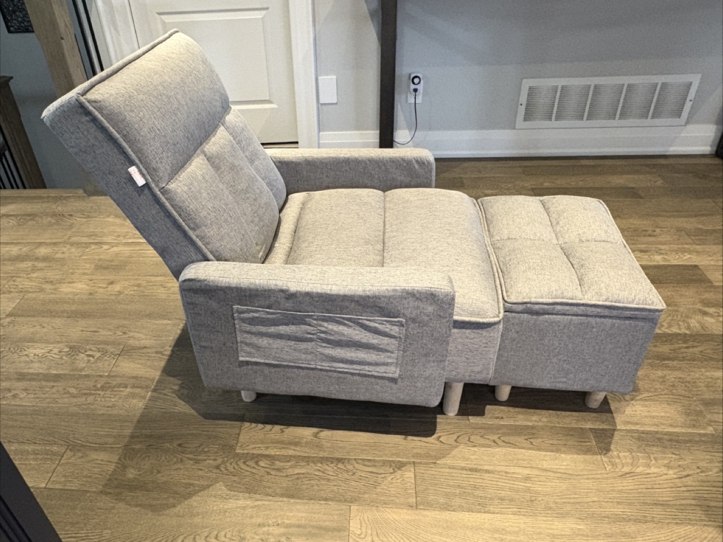 Grey Recliner Chair with Ottoman - photo 3