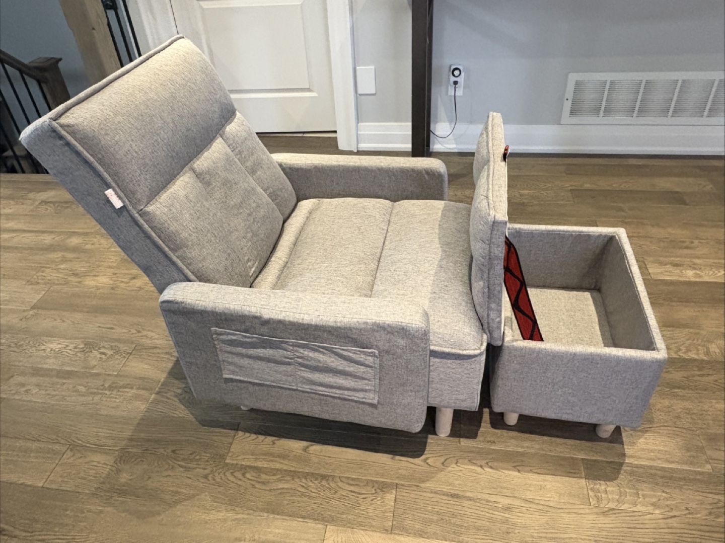 Grey Recliner Chair with Ottoman - photo 4