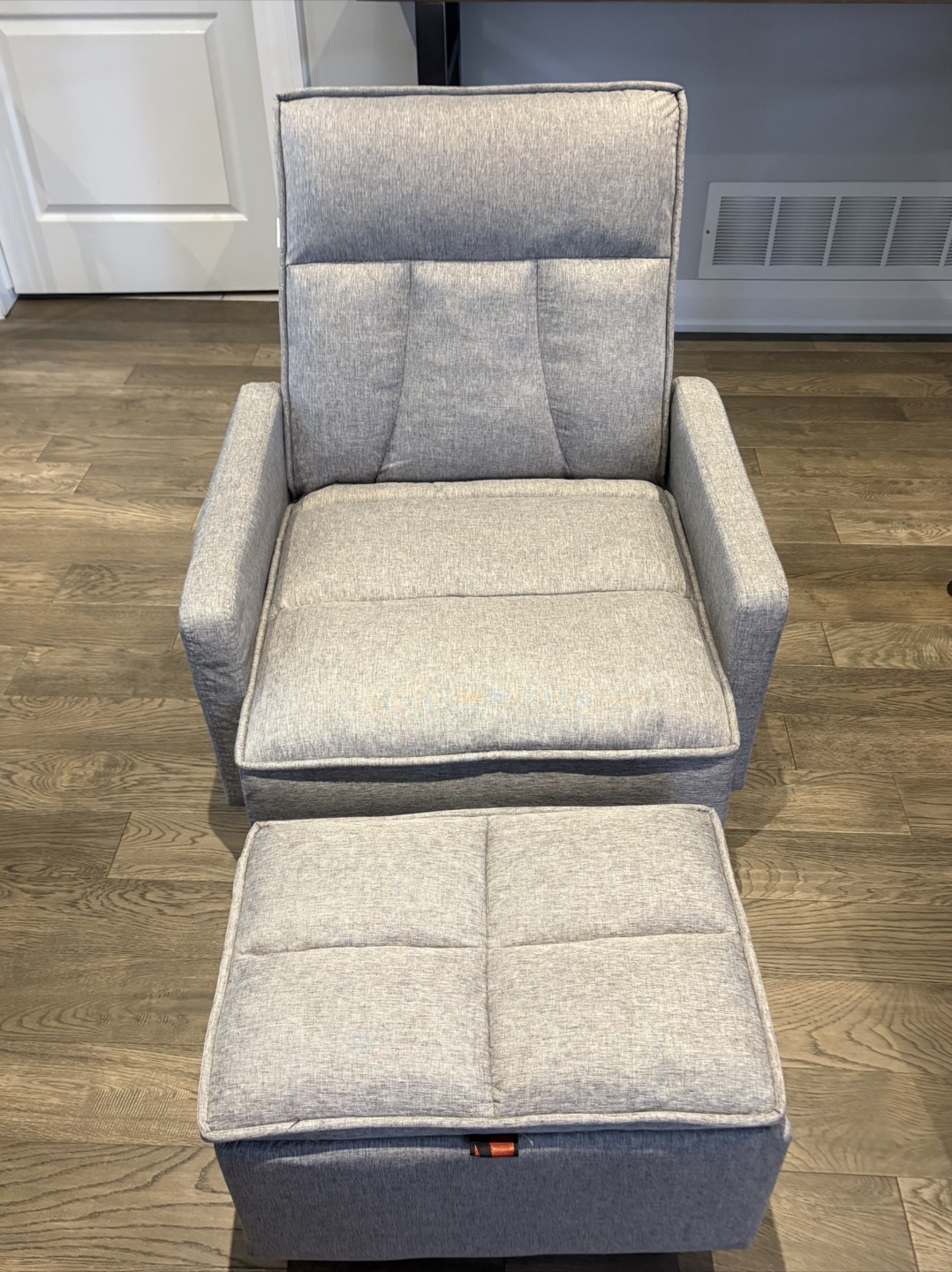 Grey Recliner Chair with Ottoman