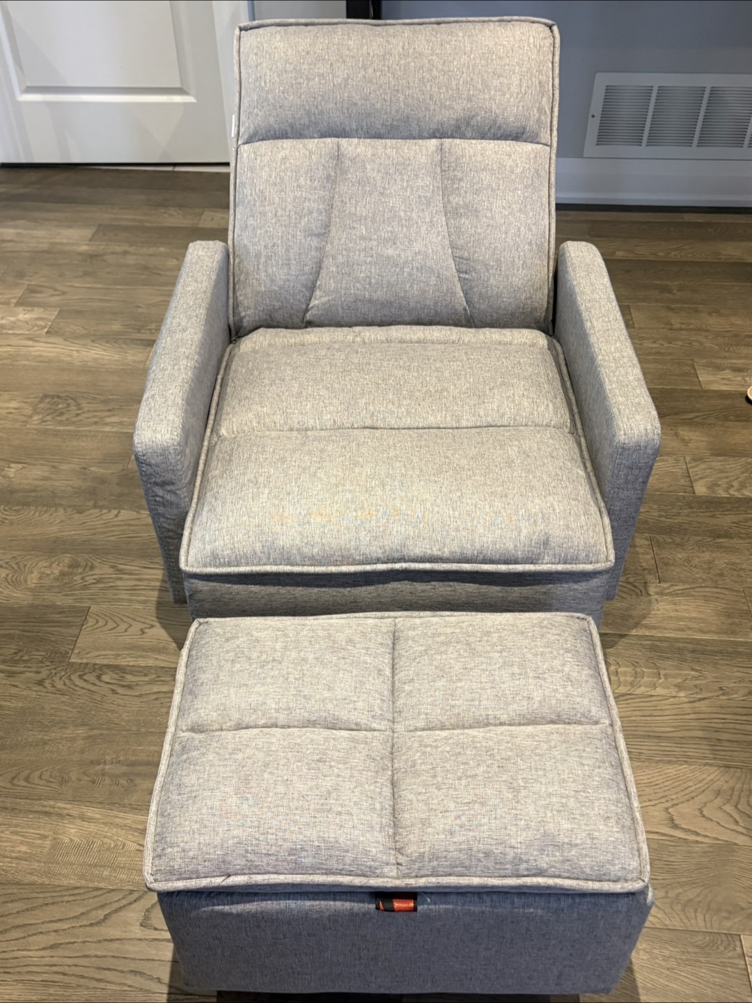 Grey Recliner Chair with Ottoman - photo 2