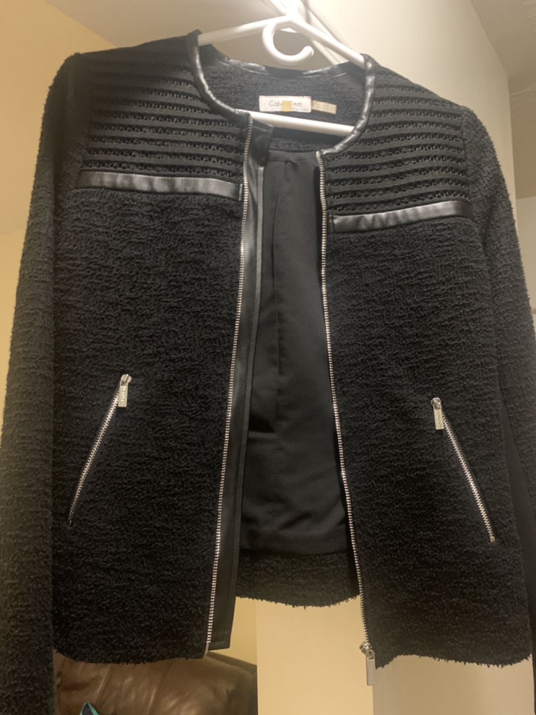 Calvin Klein Black Tweed Jacket Size 2