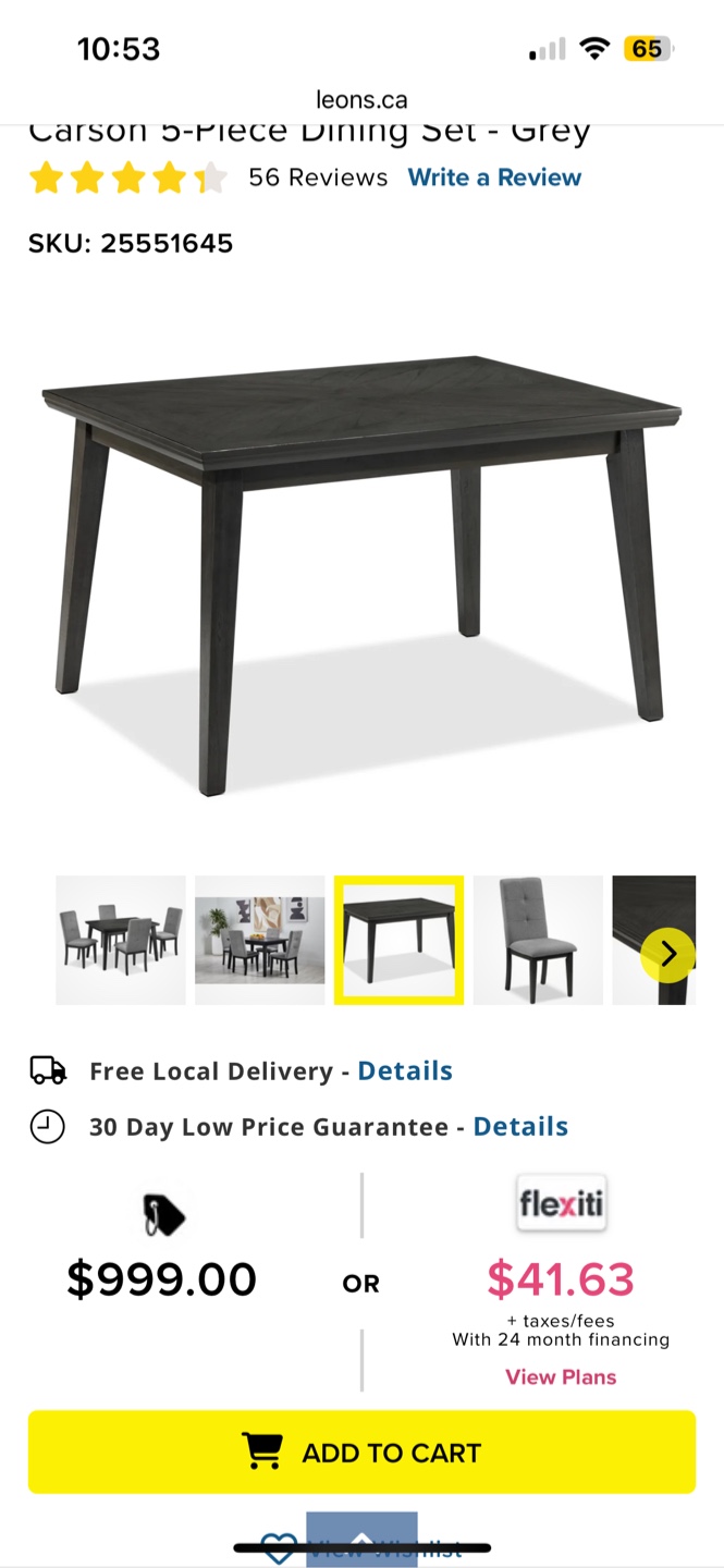 Carson 5-Piece Dining Set - Grey - photo 5