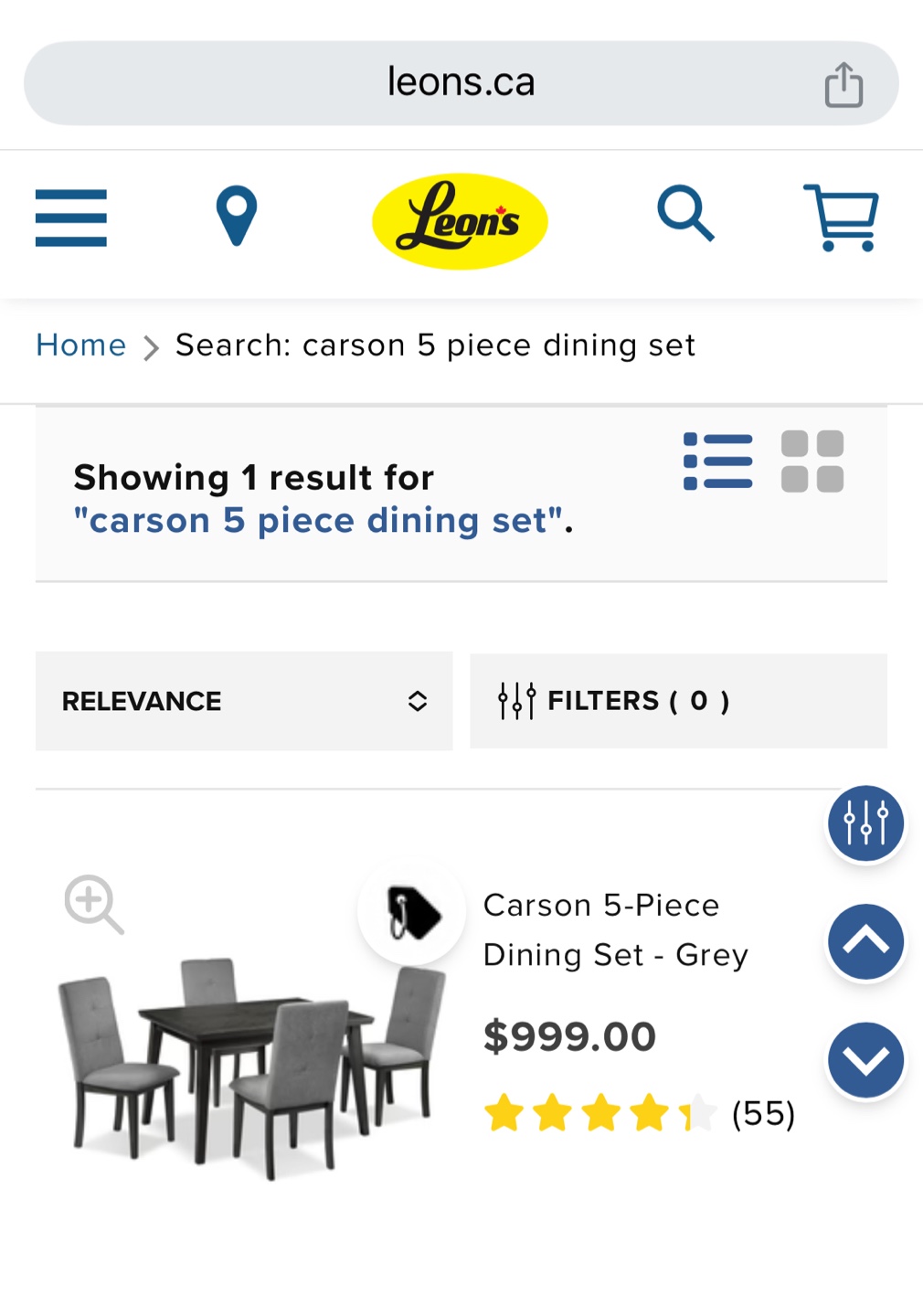 Carson 5-Piece Dining Set - Grey - photo 3