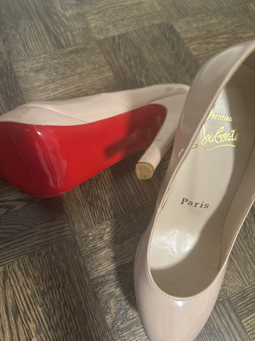 Christian Louboutin Nude Patent Leather Platform Pumps - photo 2