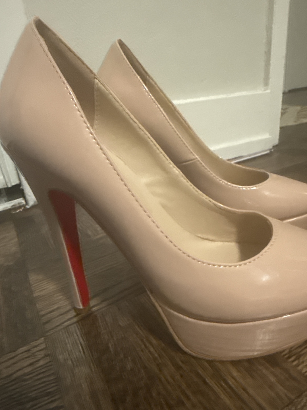Christian Louboutin Nude Patent Leather Platform Pumps - photo 3