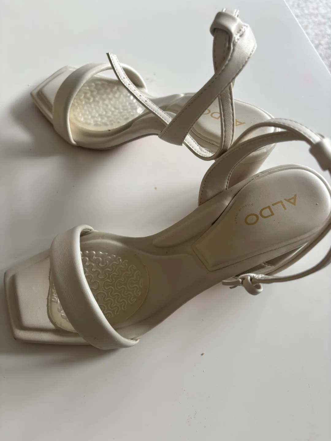 Cream Aldo Block Heel Sandals thumbnail
