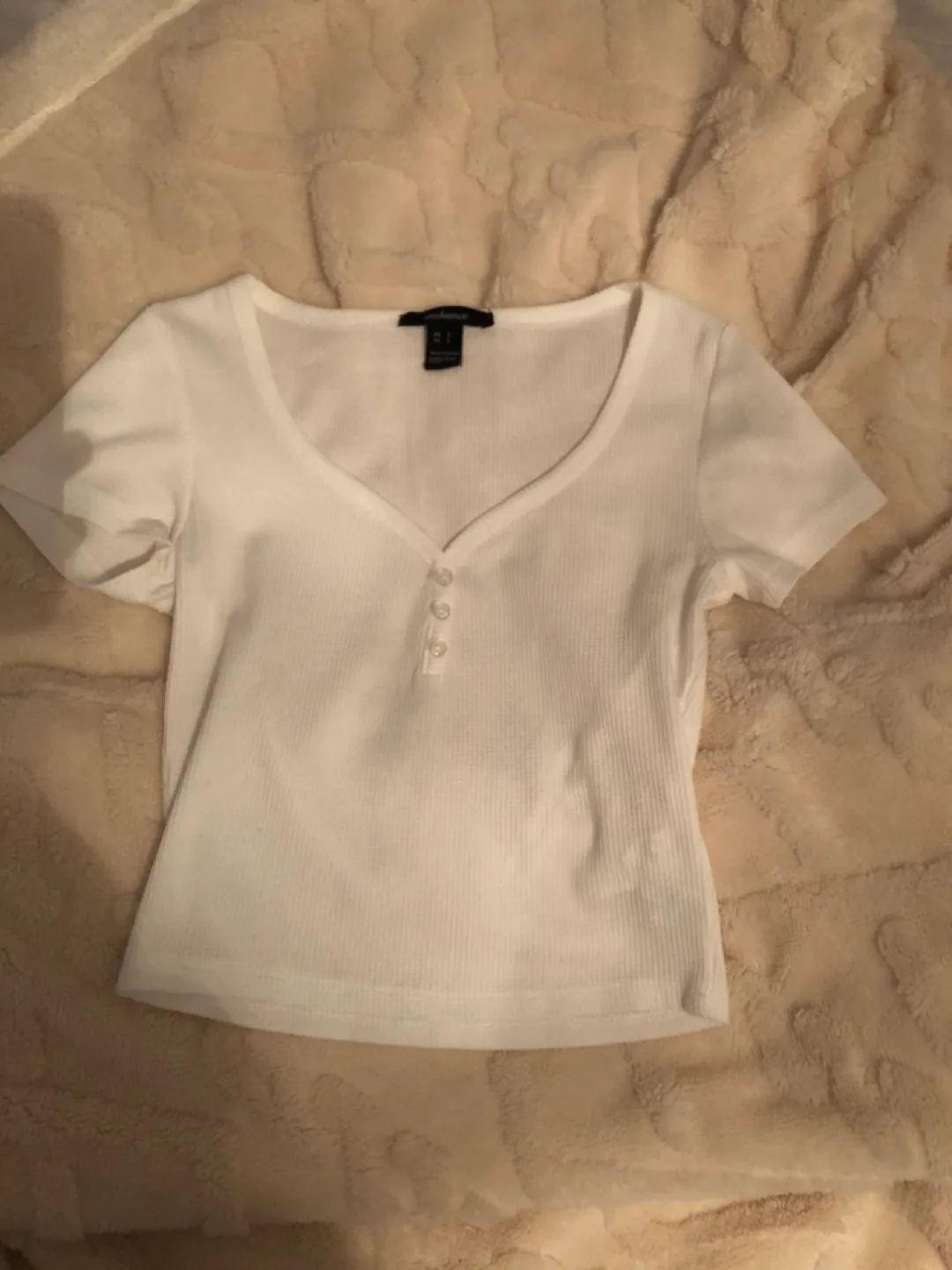 Ambiance Waffle Tops - White & Grey - Size Small thumbnail
