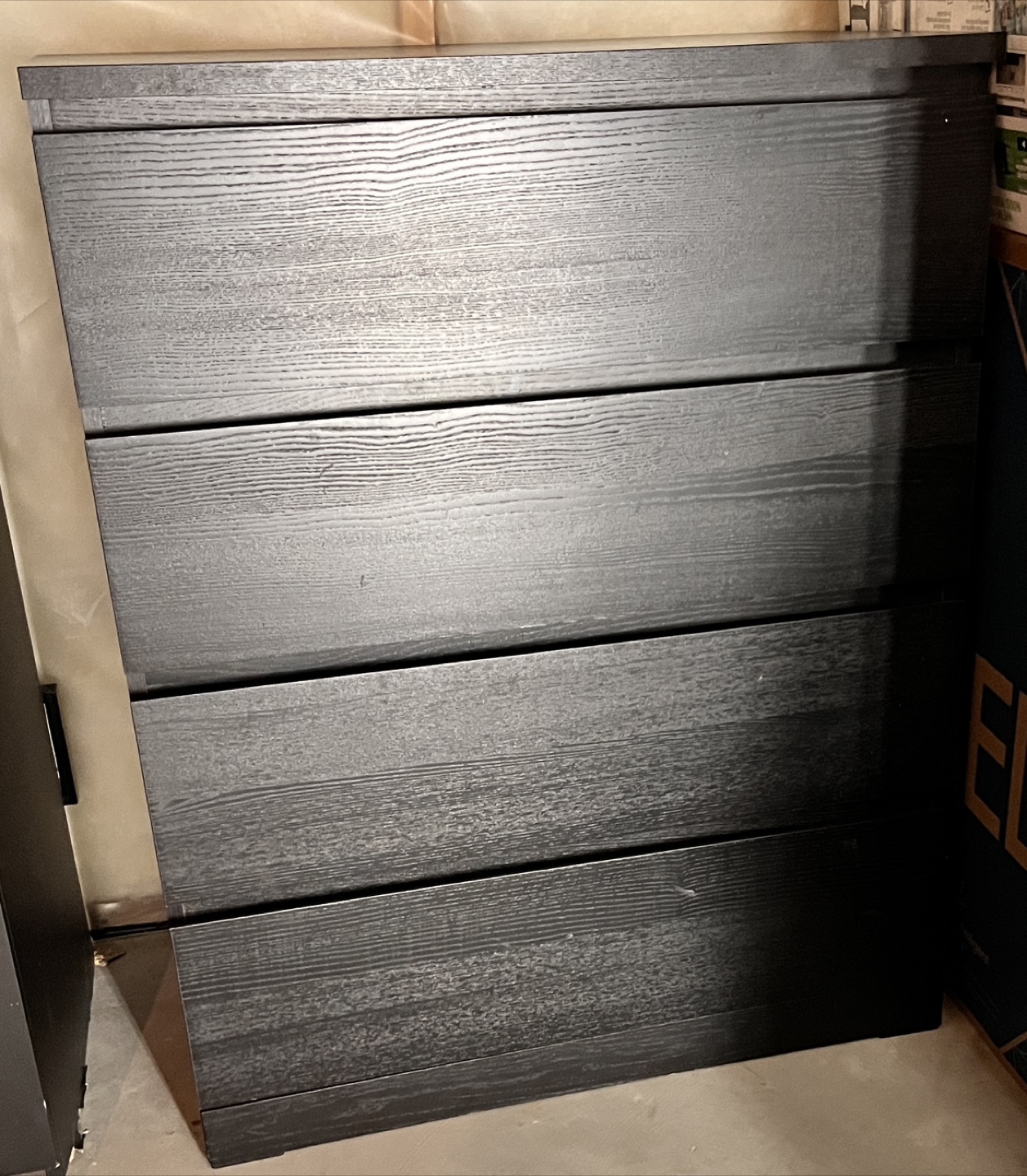 Black four-drawer dresser